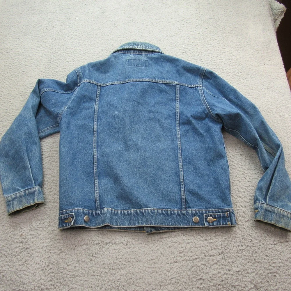 Wrangler Hero Mens Denim Trucker Jacket‎ Medium Wash Blue Cotton Size M RN15101